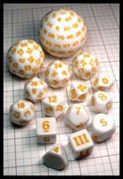 Dice : Dice - Dice Sets - Auster Store White with Yellow Numerals - Amazon Feb 2024